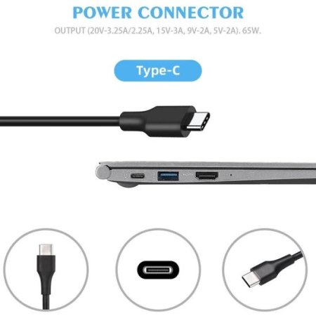 65W USB-C Type-C Auto-Ladegerät für Dell 0M0RT V2TJ7